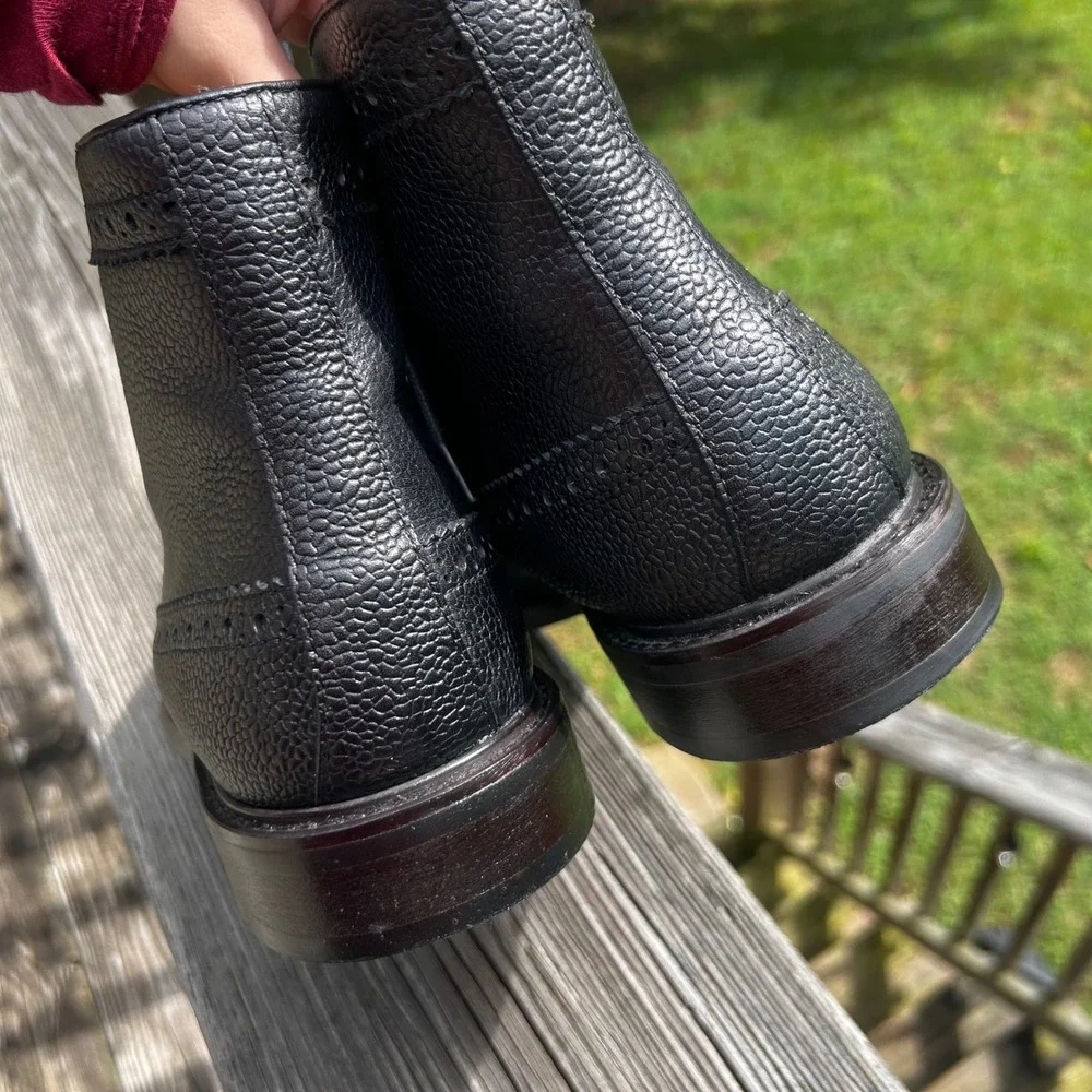 Aldo Larewiel Dress Boot Wingtip 12 Black Dark Academia Heritage Core Brogue